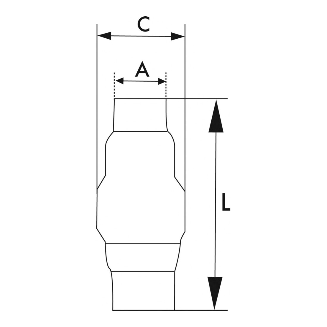 Riegler Rückschlagventil, leichte Bauweise, ES 1.4301, G 3/4, 0,03 bar