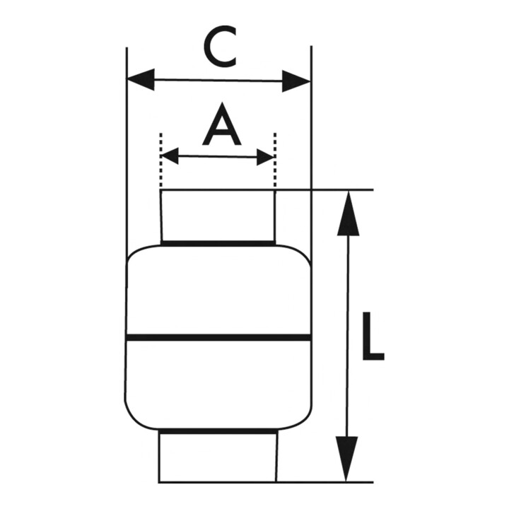 Riegler Rückschlagventil, leichte Bauweise, ES 1.4301, G 3/8, 0,03 bar