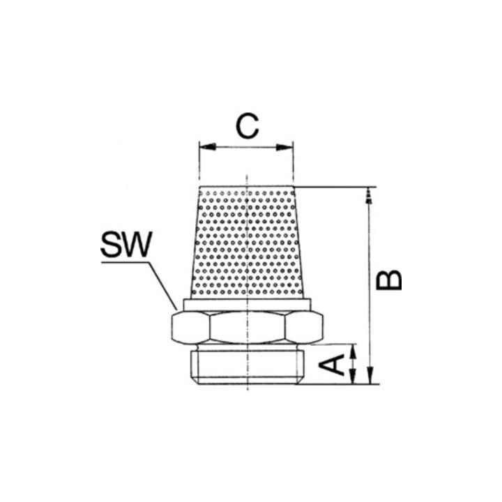 Riegler Schalldämpfer aus Sinterbronce »value line«, Schlitz, G 1/2