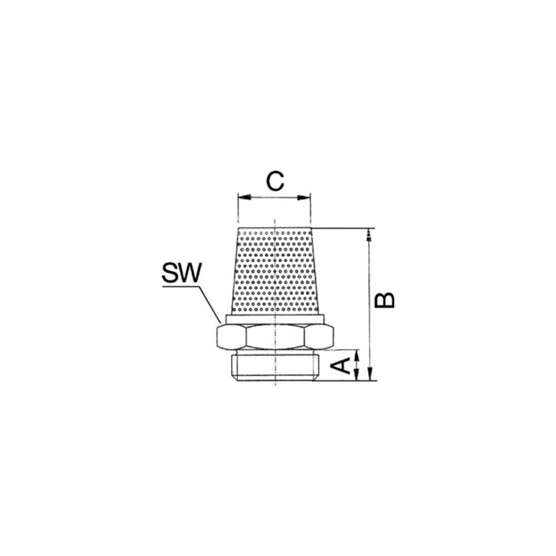 Riegler Schalldämpfer aus Sinterbronce »value line«, Schlitz, G 1/2