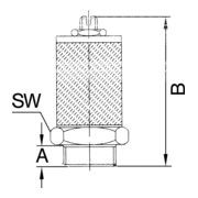Riegler Schalldämpfer, Sinterbronce/MS, Abluft einstellbar, M5, SW 8-3