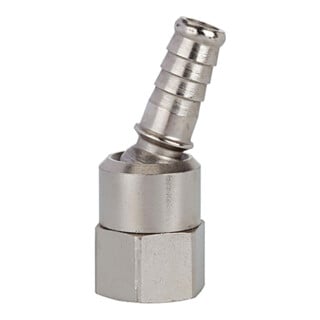 Riegler Schlauchtülle, Messing vernickelt, drehbar, G 1/4 IG LW 10