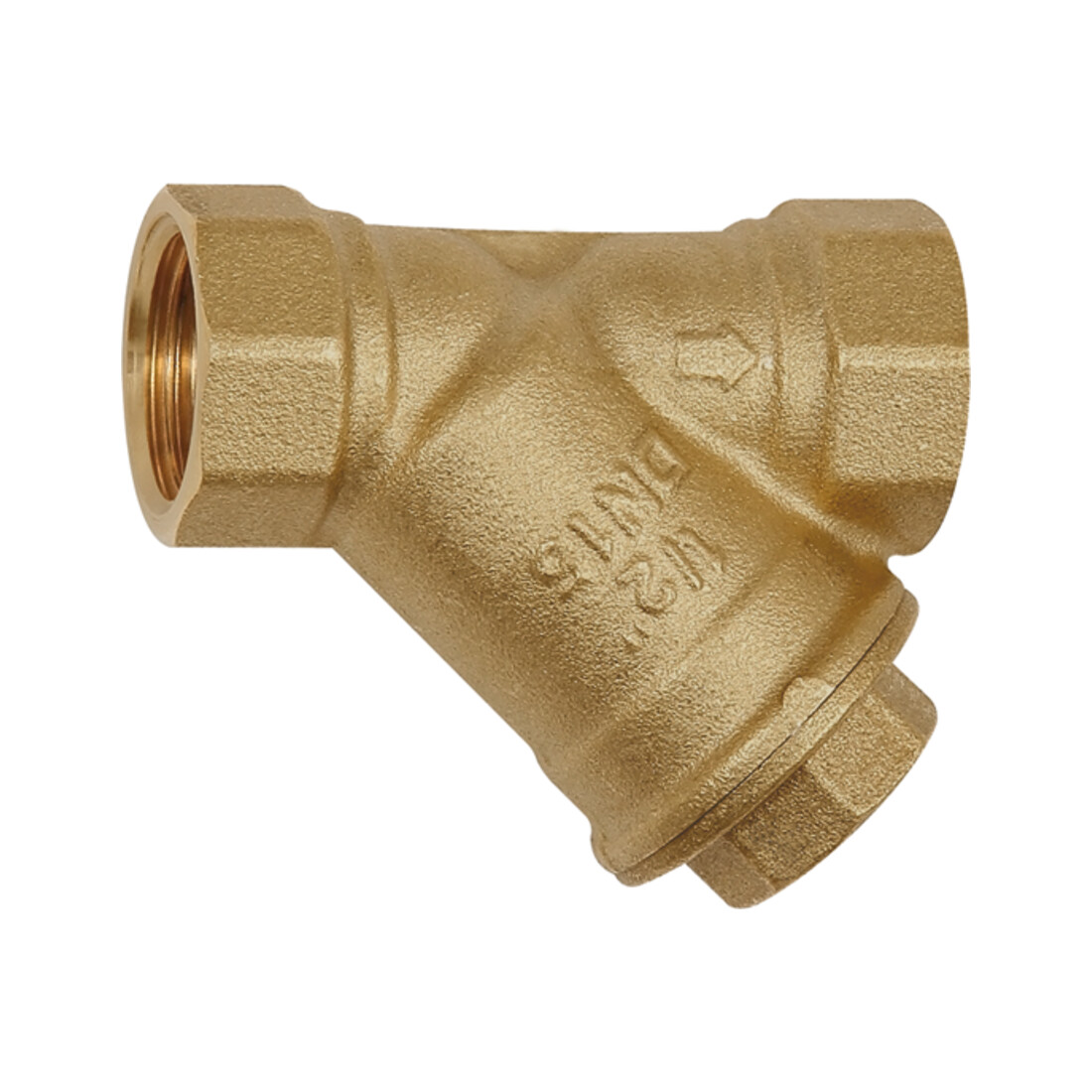 Riegler Schmutzfänger, Messing blank, G 3, DN 80, MW 0,8 mm