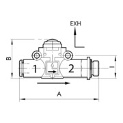 Riegler Schnellentlüftungsventil Schalld. G1/8 (Ausg.) - Schl.4 (Eing.)-2