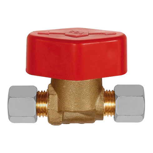 Riegler Schnellschluss-Absperrventil, Ms. blank, 10 mm Rohranschl., DN 7