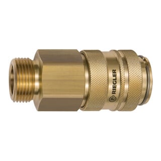 Riegler Schnellverschlusskupplung NW 19, Messing blank, G 1 AG
