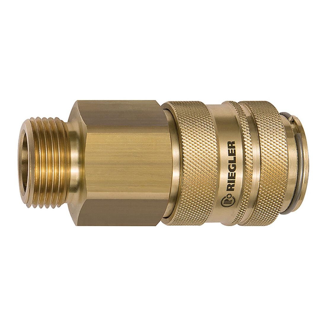 Riegler Schnellverschlusskupplung NW 19, Messing blank, G 1 AG