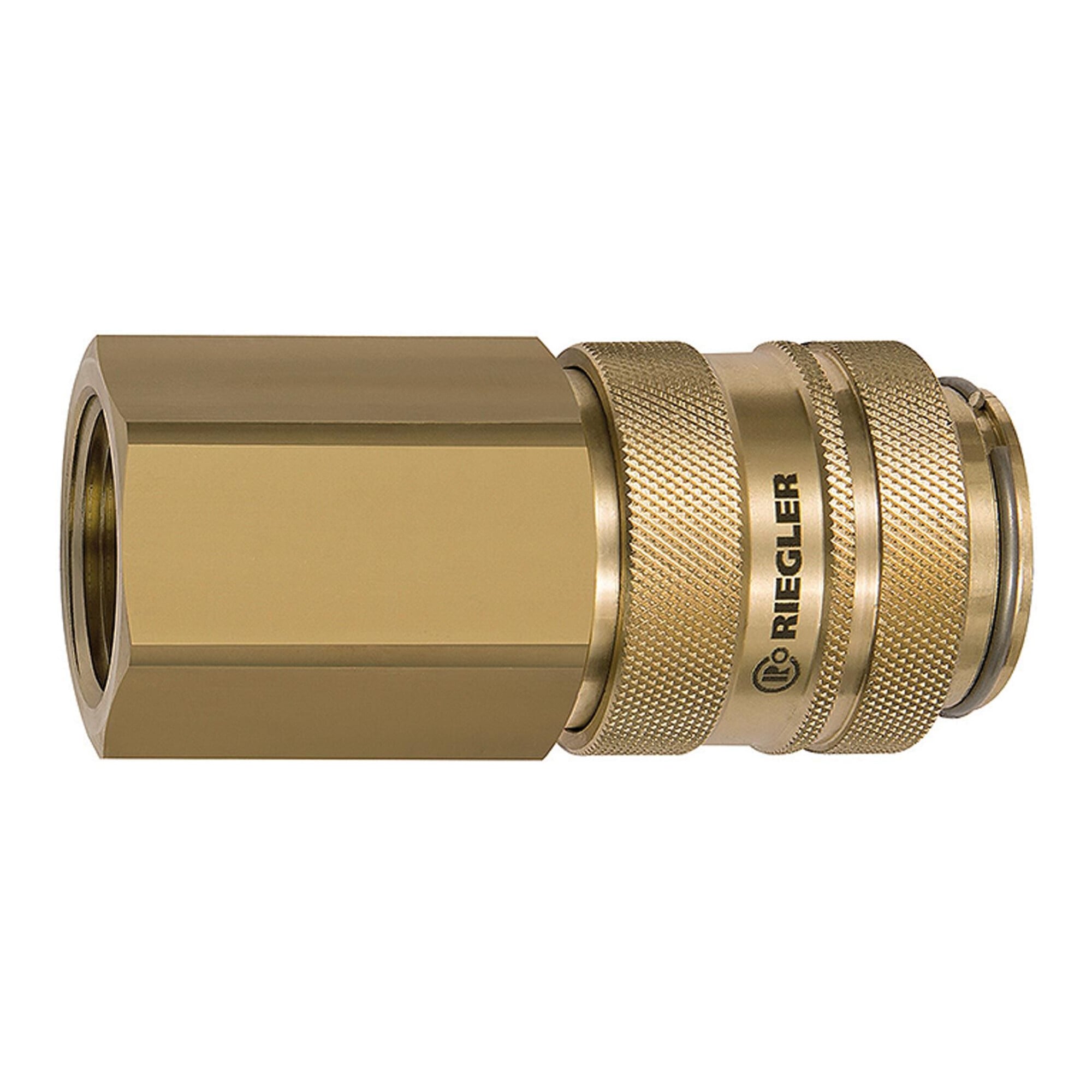 Riegler Schnellverschlusskupplung NW 19, Messing blank, G 1 IG