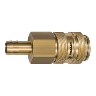 Riegler Schnellverschlusskupplung NW 19, Messing blank, Tülle LW 16