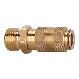 Riegler Schnellverschlusskupplung NW 2,7, Messing blank, M5 AG