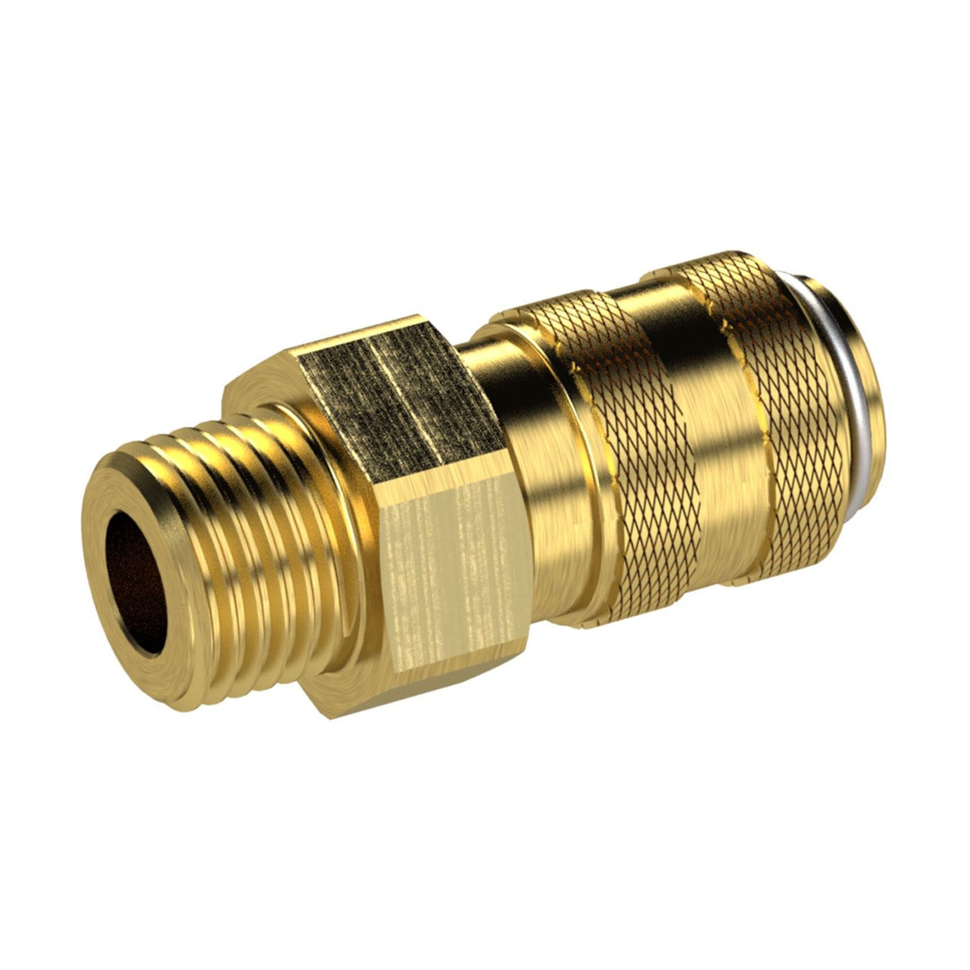 Riegler Schnellverschlusskupplung NW 5, Messing blank, G 1/8 AG