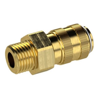Riegler Schnellverschlusskupplung NW 5, Messing blank, G 3/8 AG