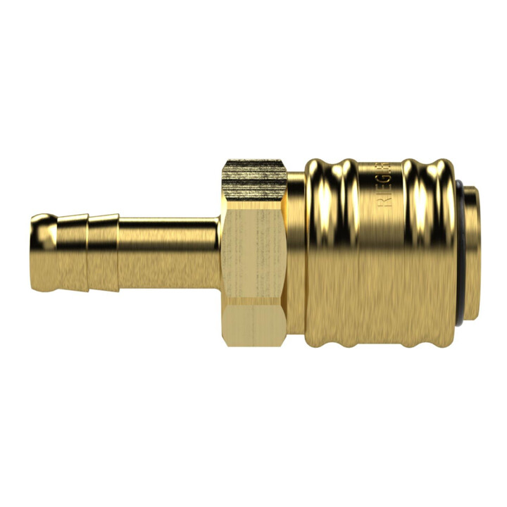 Riegler Schnellverschlusskupplung NW 7,2, Messing blank, Tülle LW 6