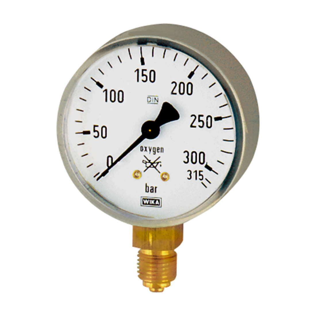 Riegler Schweißtechnikmano, acier, oxygène, G 1/4 bas, 0 - 16 bar, Ø 63