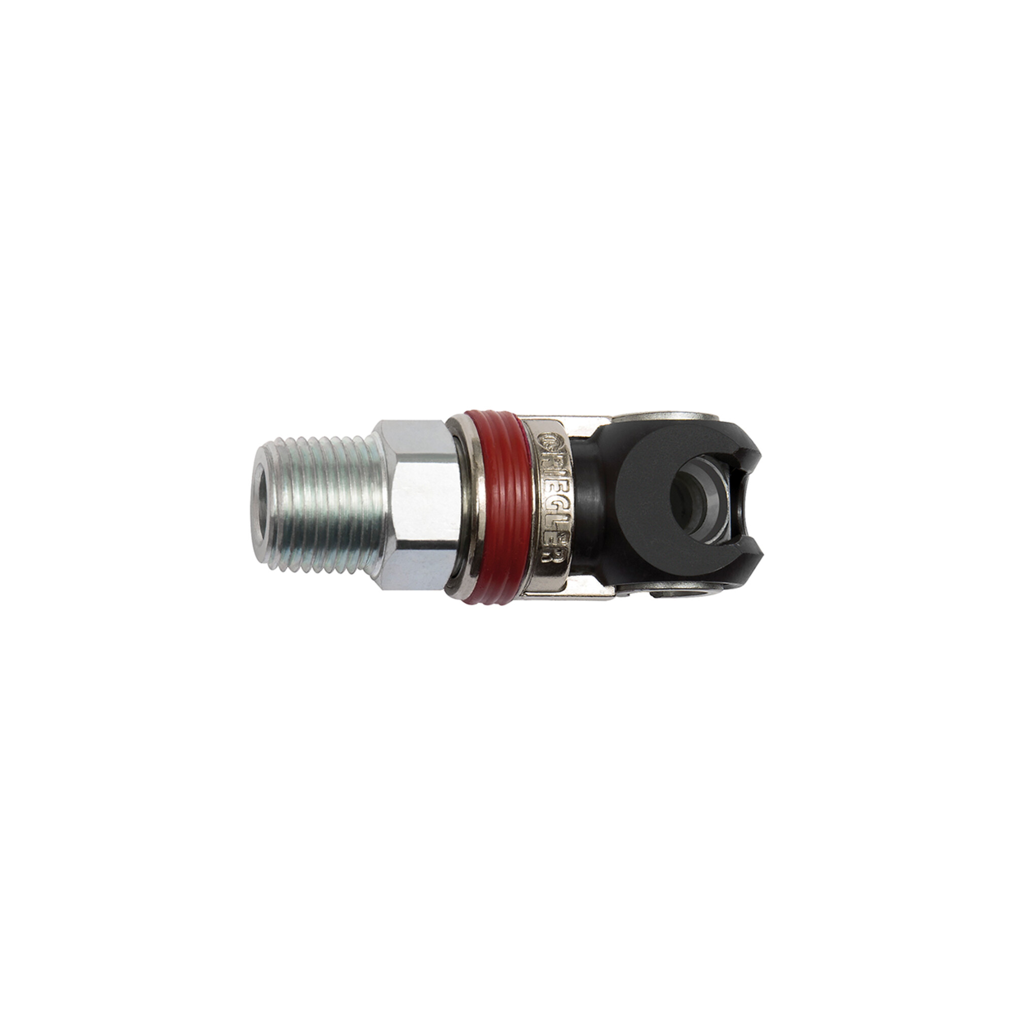Riegler Schwenk-Sicherheitskupplung NW 6, ISO 6150 C, Stahl, G 1/2 AG
