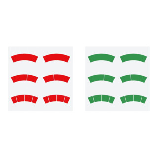Riegler Set d'autocollants, arcs de cercle rouges et verts, Ø-100, pour manomètre