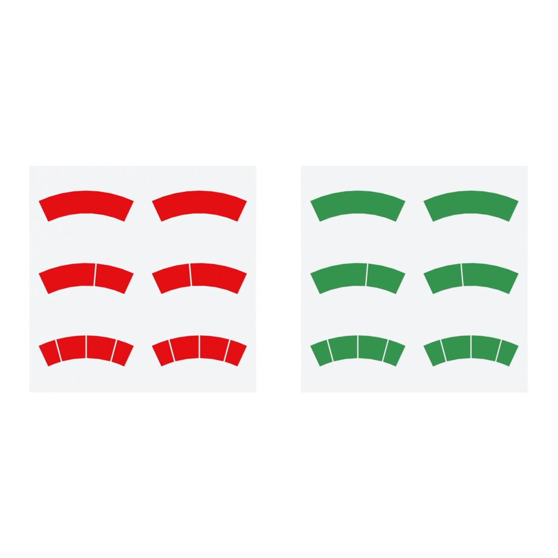 Riegler Set d'autocollants, arcs de cercle rouges et verts, Ø-160, pour manomètre