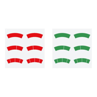 Riegler Set d'autocollants, arcs de cercle rouges et verts, Ø-160, pour manomètre