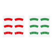 Riegler Set d'autocollants, arcs de cercle rouges et verts, Ø-63, pour manomètre-1