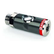 Riegler Sicherheitskupplung mit Druckknopf drehbar, NW 7,4mm AG G1/2-3