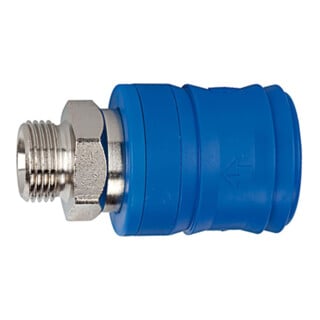 Riegler Sicherheitskupplung NW 7,4, Typ KE, Messing vern., G 1/4 AG