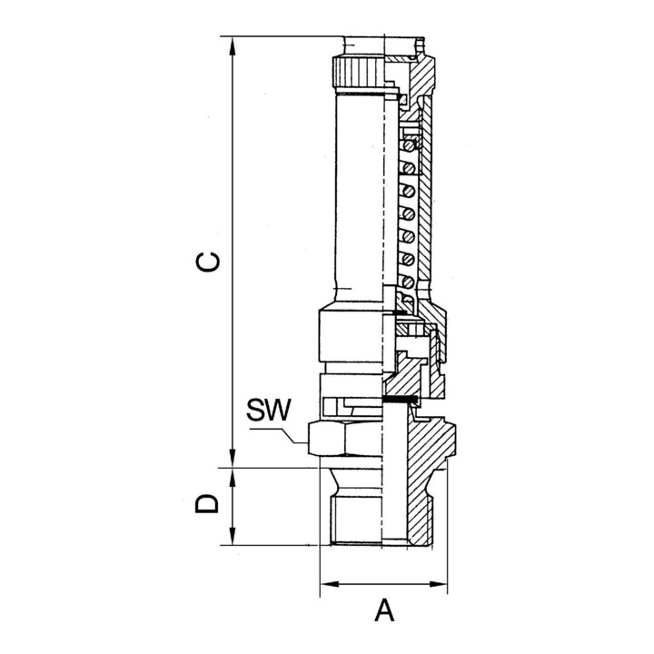 Riegler Sicherheitsventil DN 8, Messing, G 1/2, Ansprechdruck 7 bar