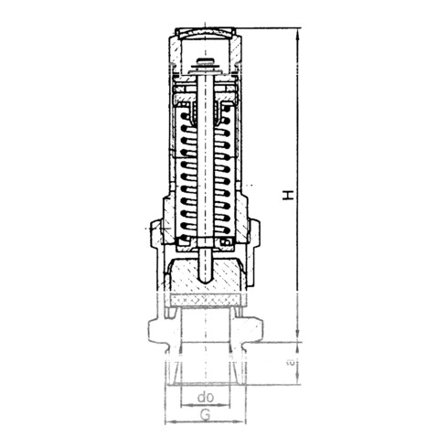 Riegler Sicherheitsventil, Messing, G 1 1/2, Ansprechdruck 8 bar