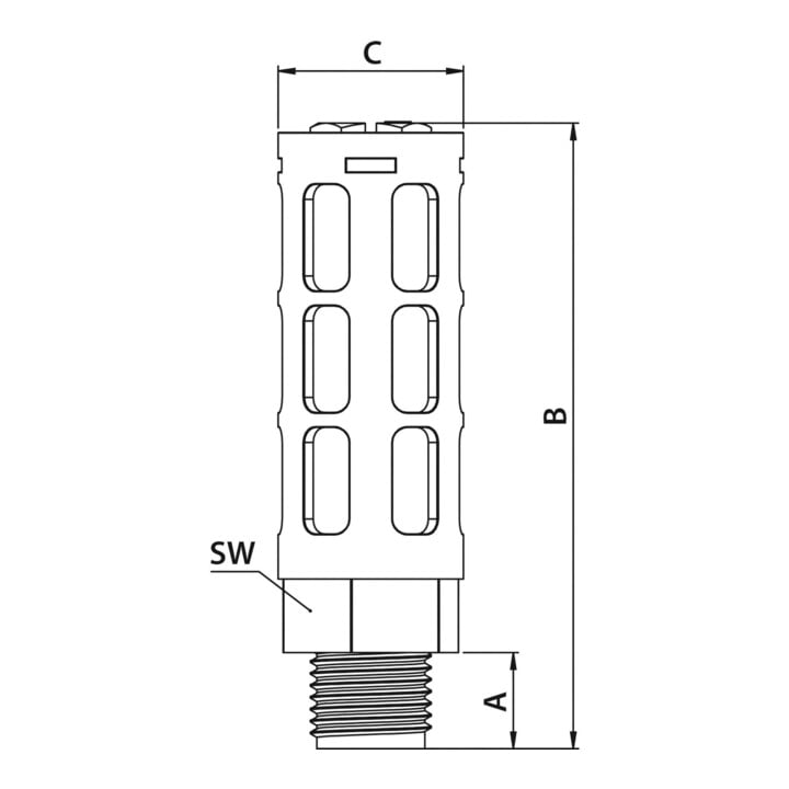 Riegler Silencieux plastique, élément amortisseur en polyéthylène, G 1/4