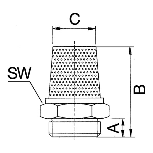 Riegler Sinterbronce-Schalldämpfer, flach, G 1 i., SW 41