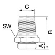 Riegler Sinterbronce-Schalldämpfer, flach, G 3/4 a.-3