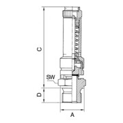Riegler Soupape de sécurité DN 8, laiton, G 1/4, pression de déclenchement 2,2 bar-5