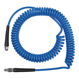 Tuyau spiralé RIEGLER avec raccord vissé et ressort anti-pliage