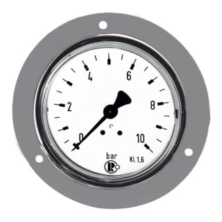 Riegler Standardmano., anneau frontal chromé, G 1/4 arrière, 0-10,0 bar, Ø 50