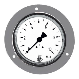 Riegler Standardmano., anneau frontal chromé, G 1/4 arrière, 0 - 4,0 bar, Ø 50