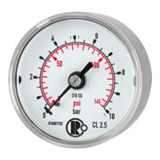 Riegler Standardmano, CrNi-Stahl, G 1/4 hinten zentr., 0 - 100,0 bar, Ã˜50
