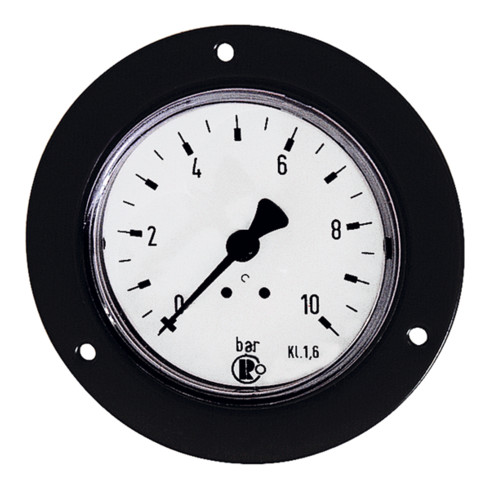 Riegler Standardmano., Frontring schwarz, G 1/4 hinten, 0-16,0 bar, Ø 50