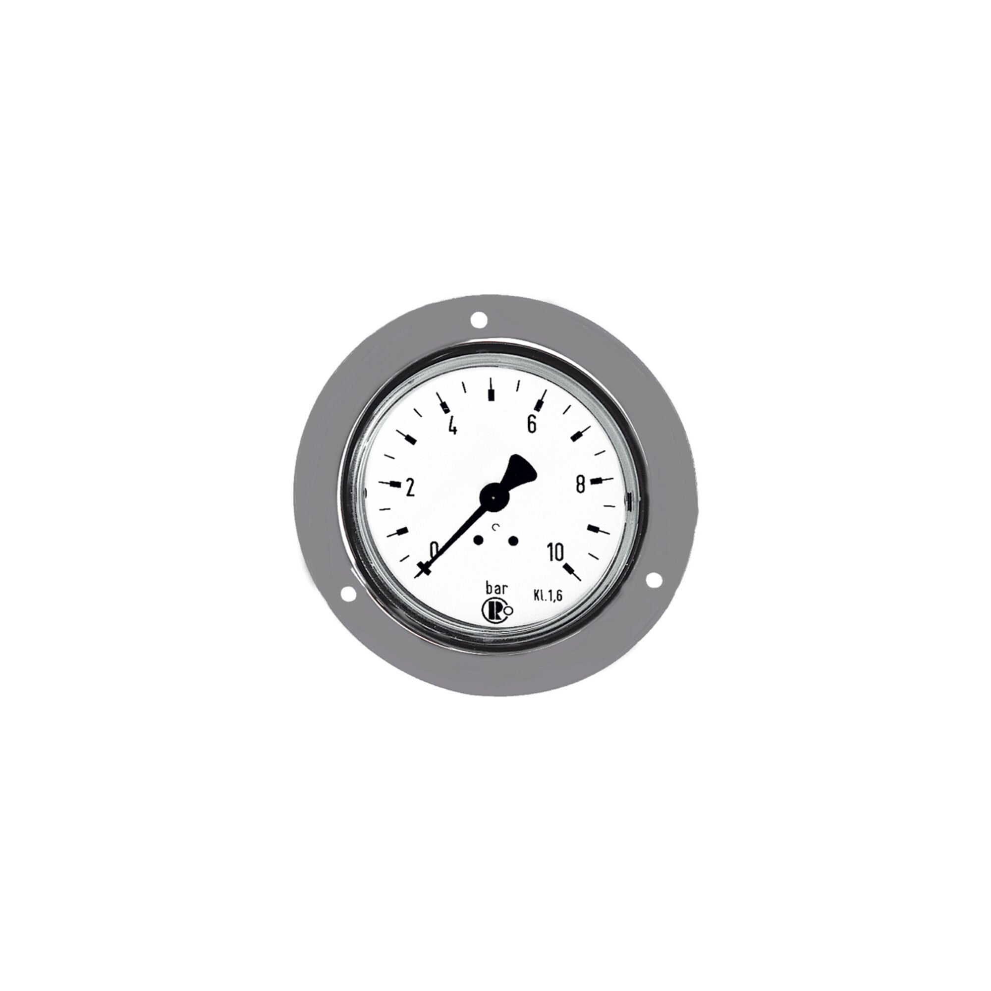 Riegler Standardmano., Frontring verchr., G 1/4 hinten, 0 - 1,0 bar, Ã ̃ 50