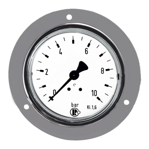 Riegler Standardmano., Frontring verchr., G 1/4 hinten, 0-10,0 bar, Ø 50