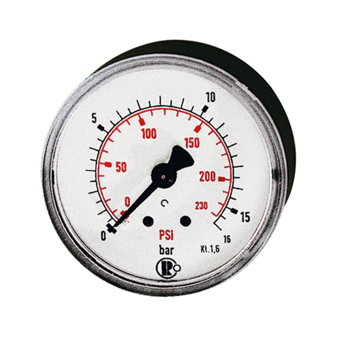 Riegler Standardmano, Kunststoff, G 1/4 hinten, 0 - 25,0 bar/360 psi, Ø40