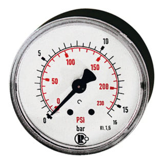 Riegler Standardmano, plastique, G 1/4 arrière, 0 - 10,0 bar/145 psi, Ø40