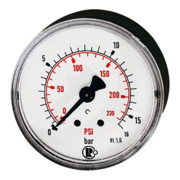 Riegler Standardmano, plastique, G 1/4 arrière, 0 - 6,0 bar/87 psi, Ø 40-1