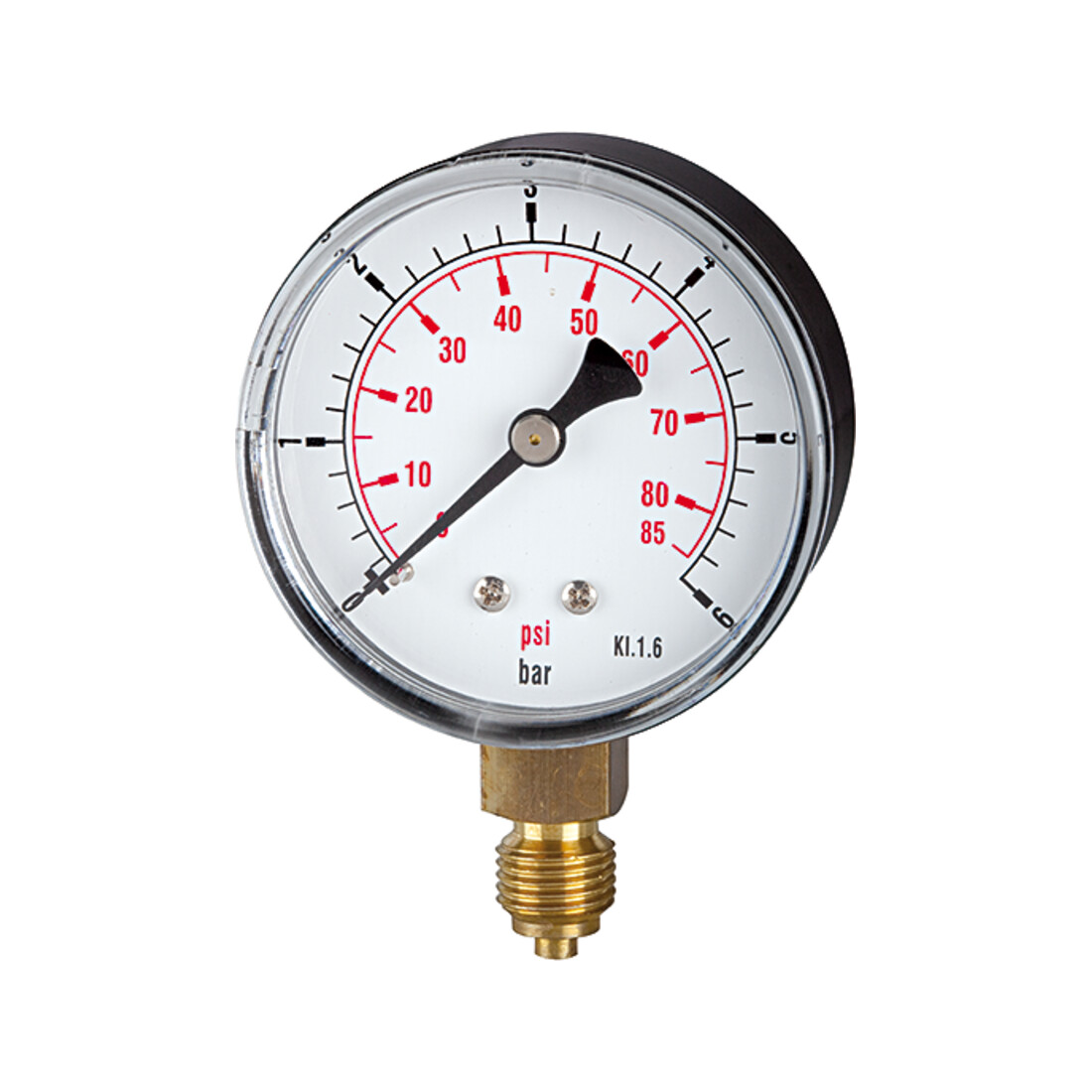 Riegler Standardmano « pressure line », G 1/4 dessous, 0-4,0 bar/56 psi, Ø 50