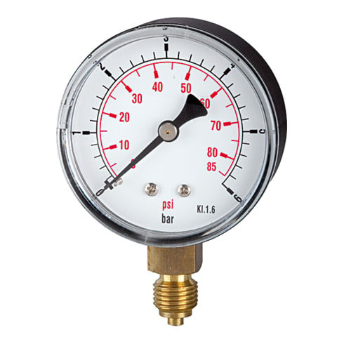 Riegler Standardmano »pressure line«, G 1/4 unten, 0-2,5 bar/36 psi, Ã˜ 63