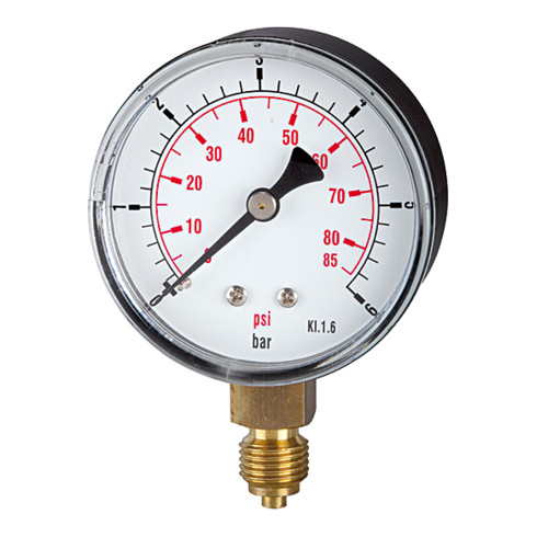 Riegler Standardmano »pressure line«, G 1/8 unten, 0-6,0 bar/85 psi, Ã˜ 40