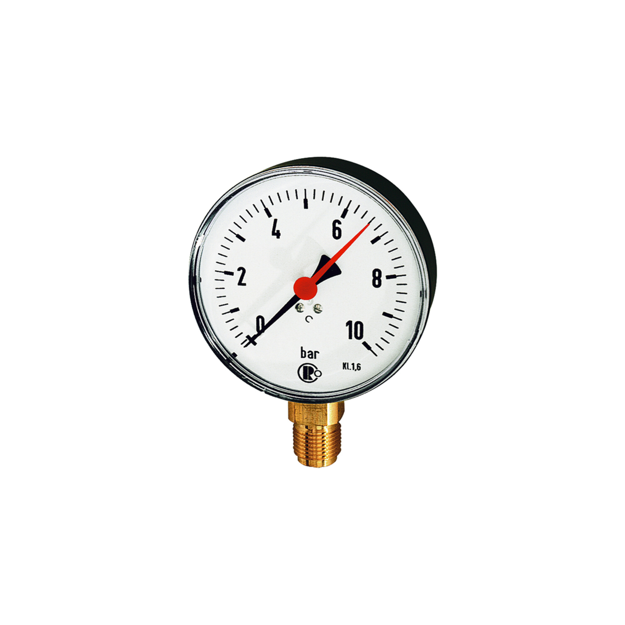 Riegler Standardmanometer, Kunststoffgeh., G 1/2 unten, 0 - 1,0 bar, Ã ̃ 80