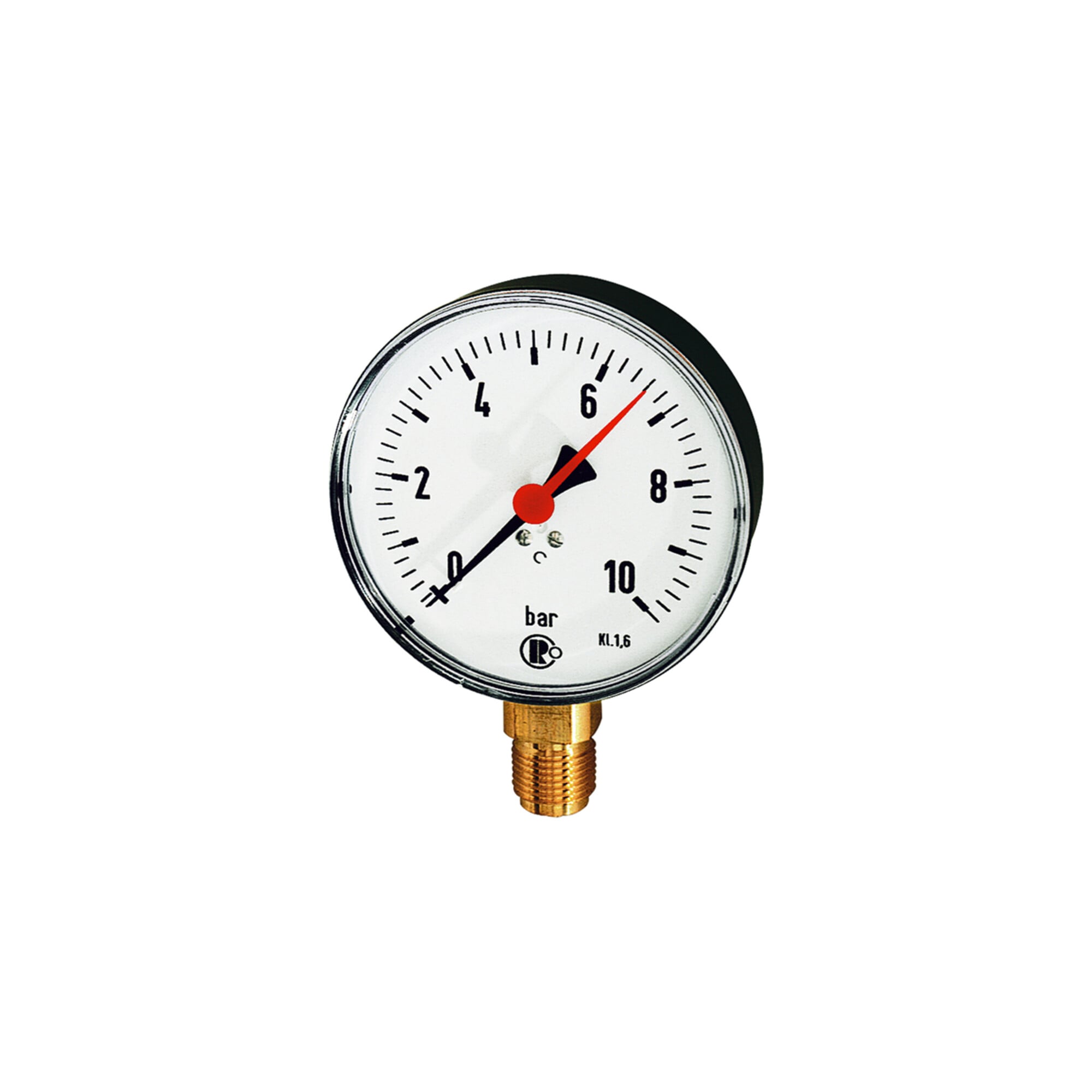 Riegler Standardmanometer, Kunststoffgeh., G 1/2 unten, -1/+1,5 bar, Ã ̃ 80