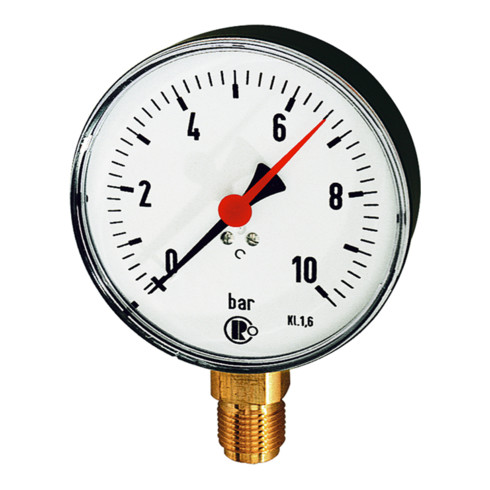 Riegler Standardmanometer, Kunststoffgeh., G 1/2 unten, -1/+9,0 bar, Ã˜ 80