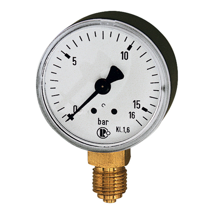 Riegler Standardmanometer, Kunststoffgeh., G 1/4 unten, -1/0,0 bar, Ã ̃ 63