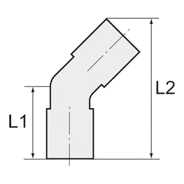 Riegler Steckverschraubung 45° »Blaue Serie«, drehbar, M5 außen, Ã˜ 6 mm