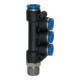 Riegler T-Collecteur multiple »Série bleue«, pivotant, R 1/4 ext., Ø 4x8